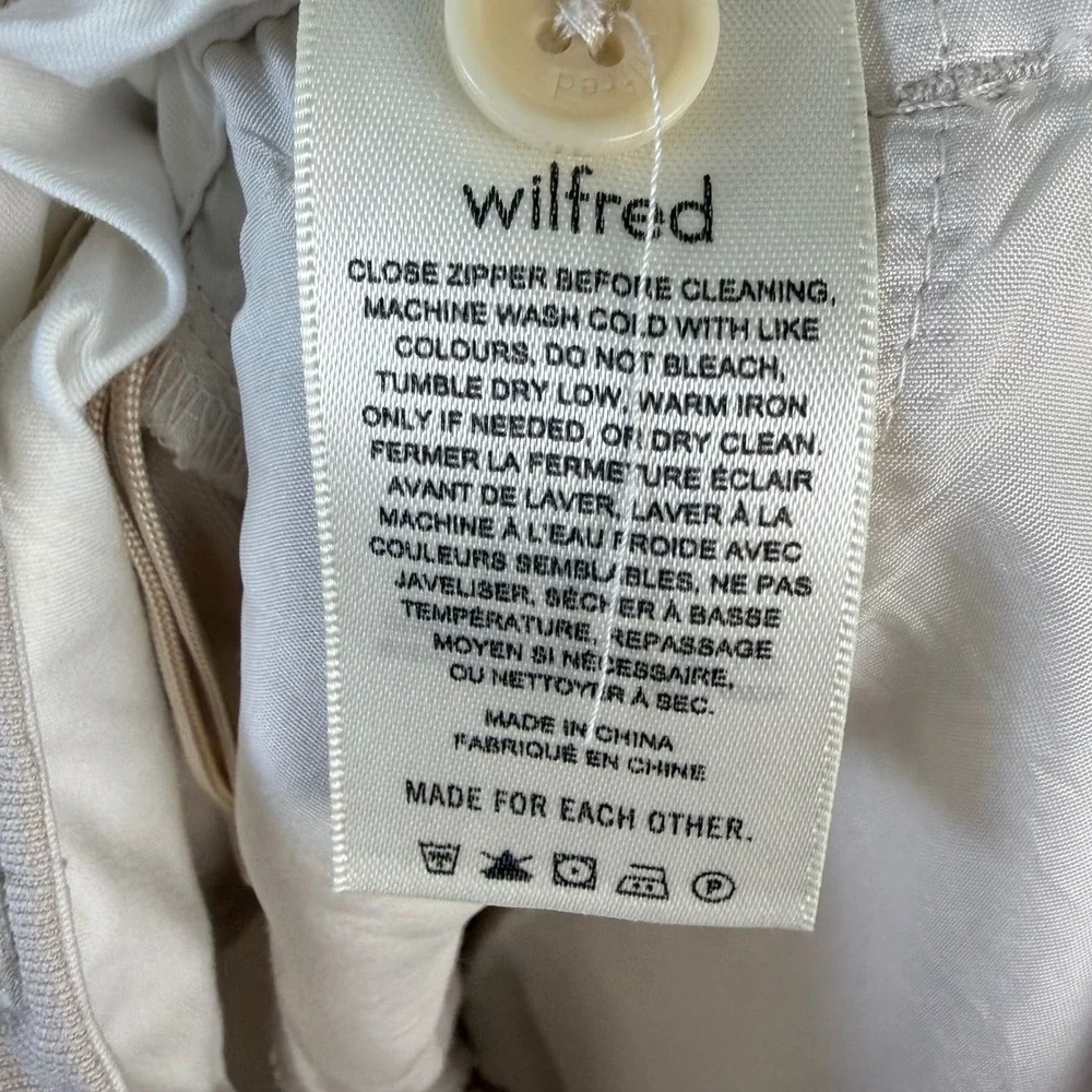 Wilfred Artizia The Effortless Pants Linen Blend Wide Leg Trouser Beige Size 4